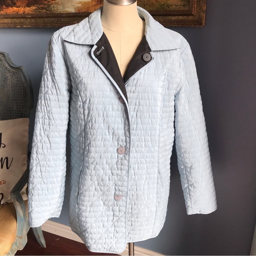 UD Utex Design womens black/light blue reversible jacket